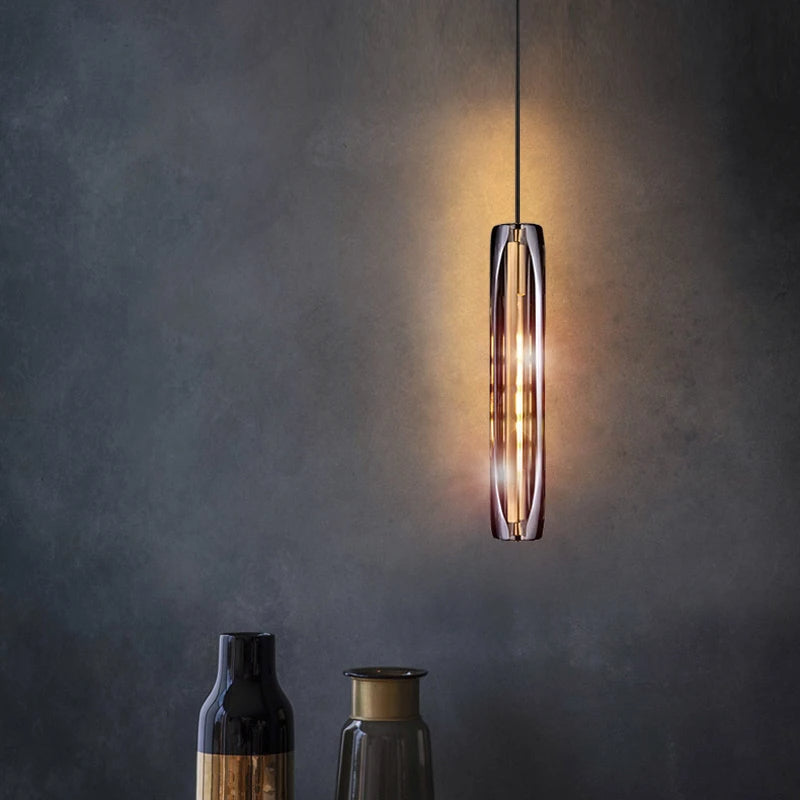 Copper Crystal Linear chandelier - Arden Bay for dining room view 1
