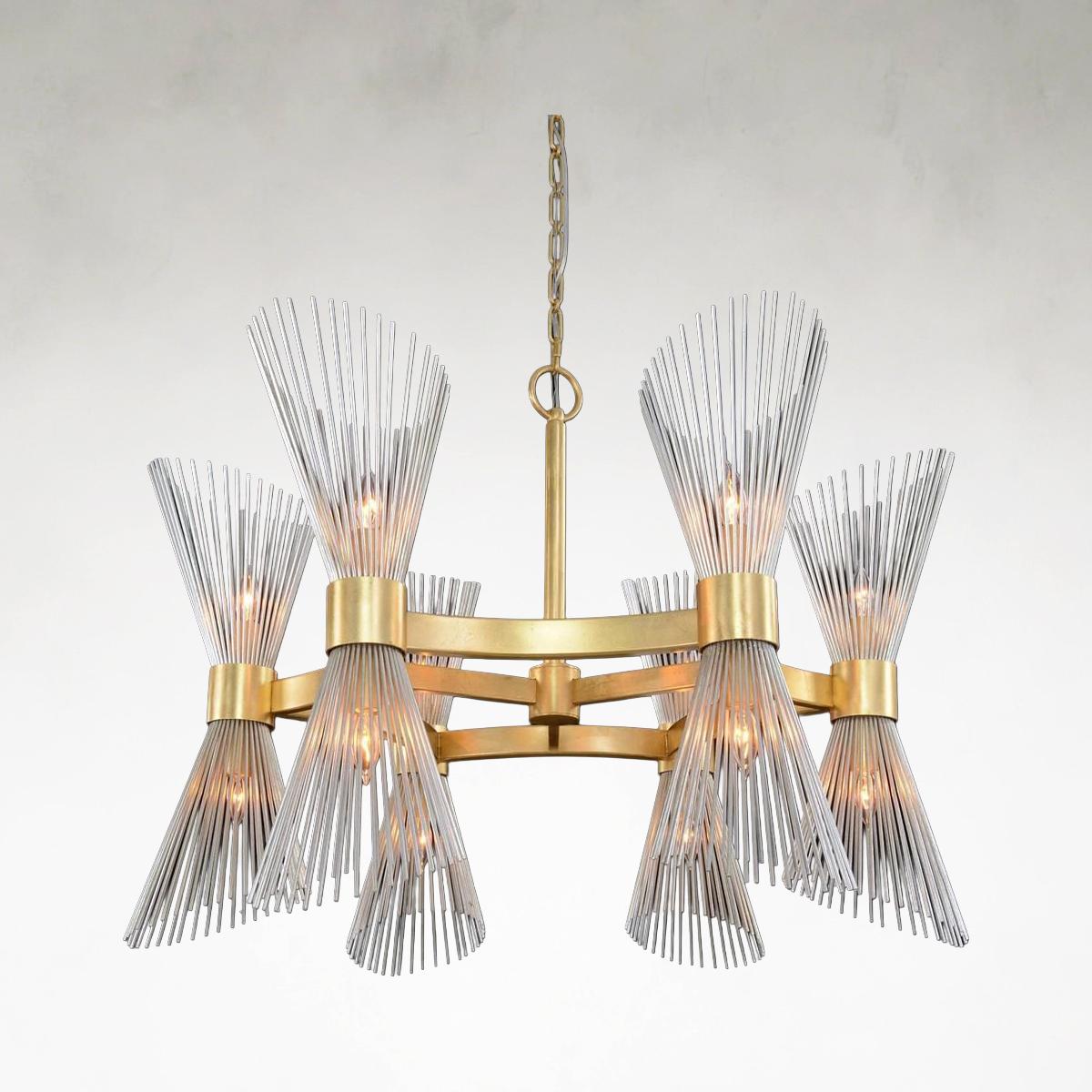 Gold Iron chandelier - Esme Stone for dining room view 1