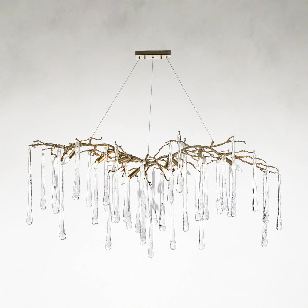 Brass Acrylic chandelier - Maris Ray for dining room view 1