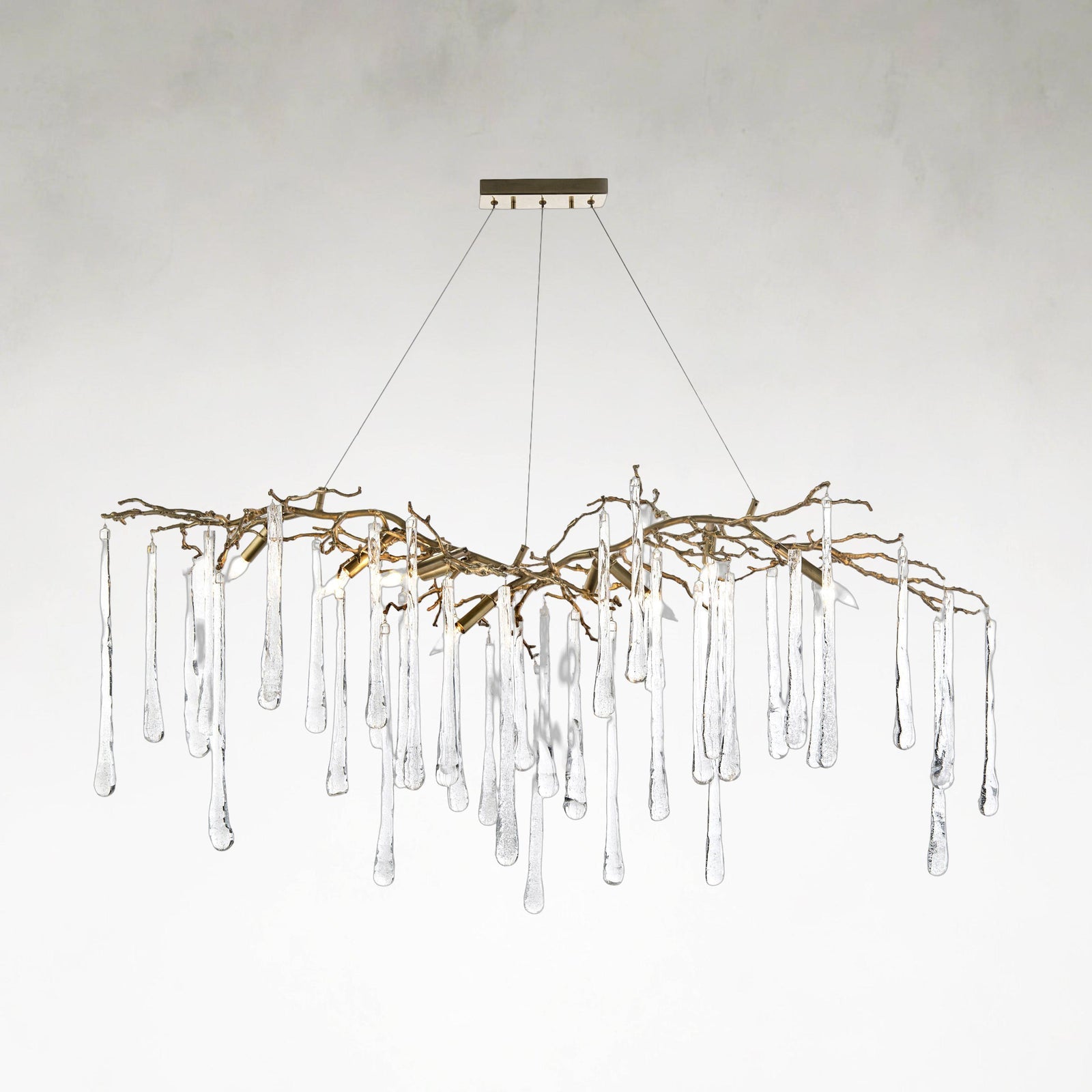 Brass Acrylic chandelier - Maris Ray for dining room view 1