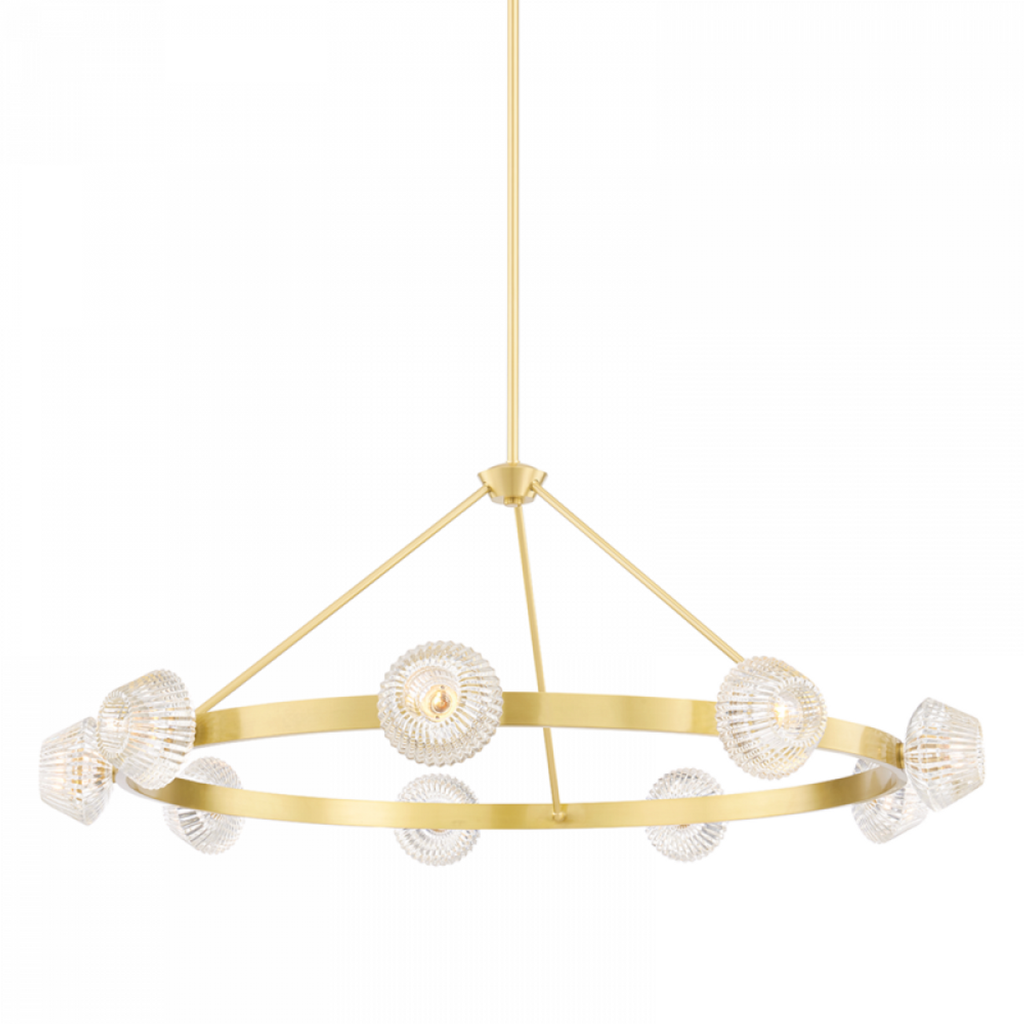 Clear Glass Candle chandelier - Halo Meadow for dining room view 1