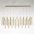 Brass Acrylic chandelier - Zinnia Stone for dining room view 1