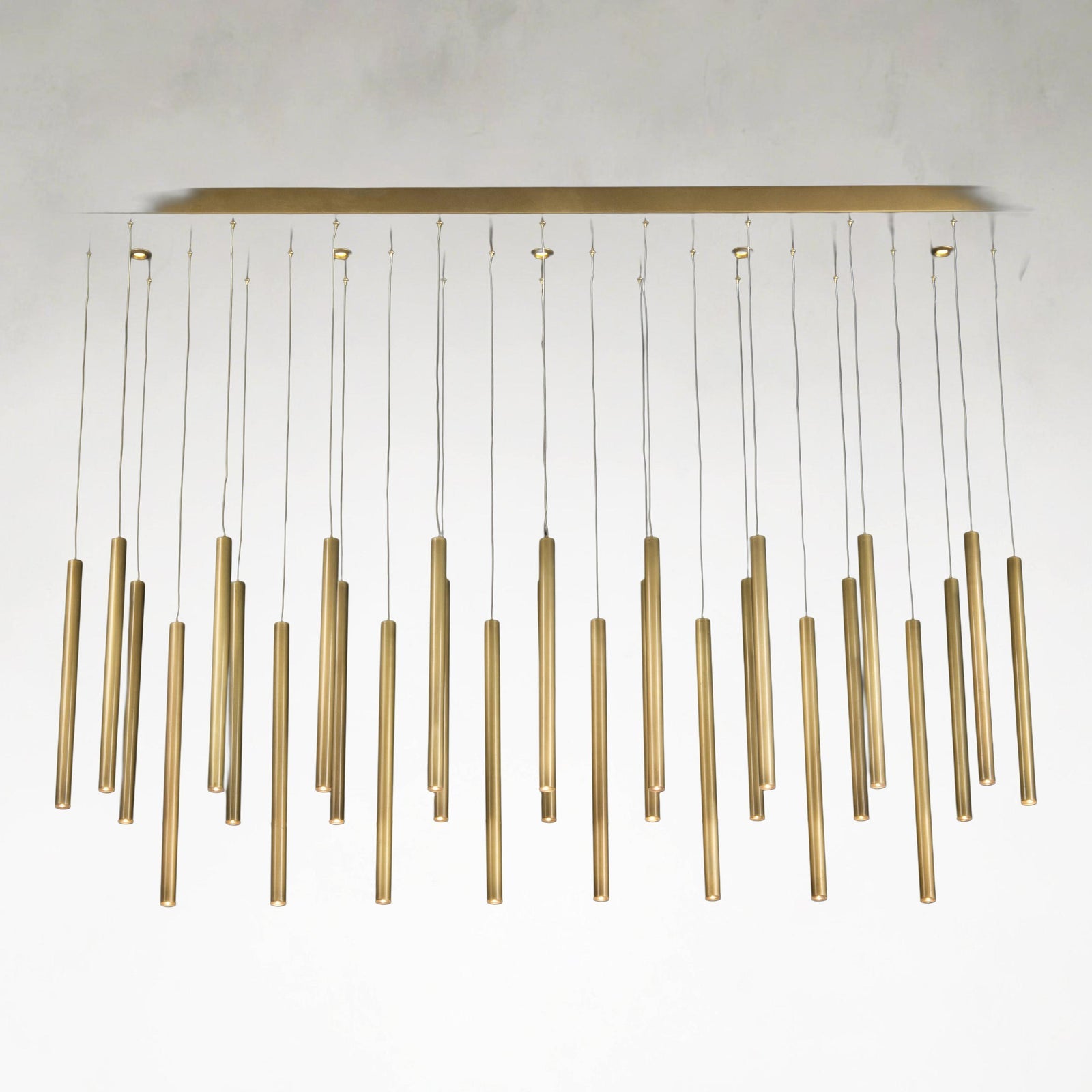 Brass Acrylic chandelier - Zinnia Stone for dining room view 1