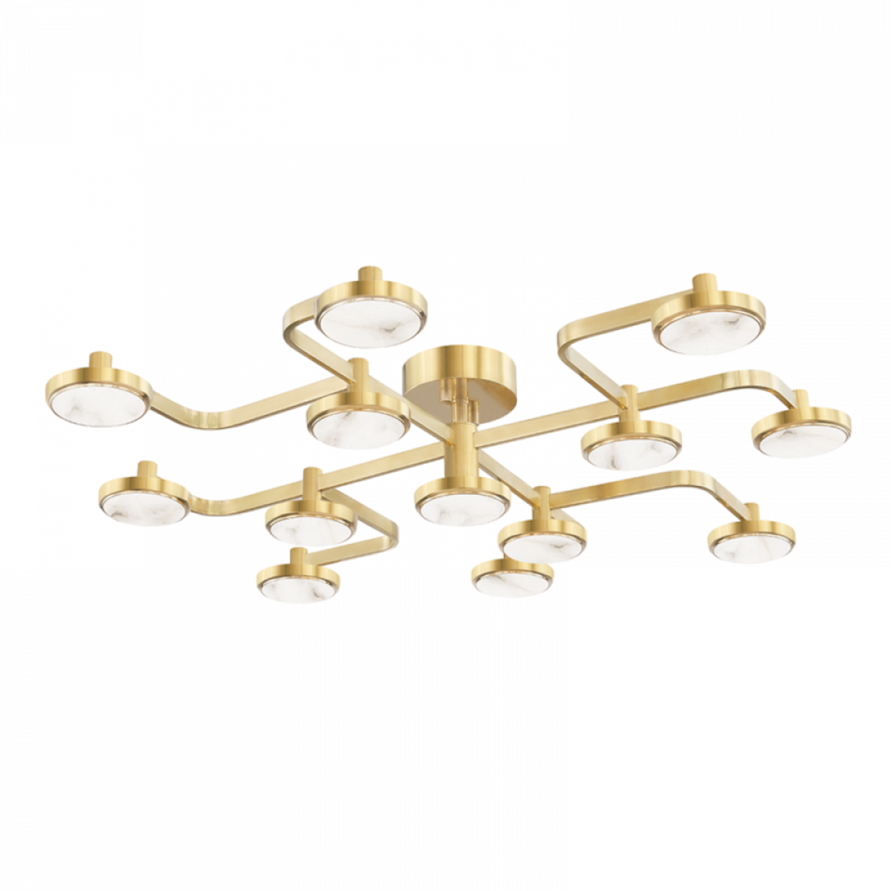 White Alabaster chandelier - Kora Meadow for dining room view 1