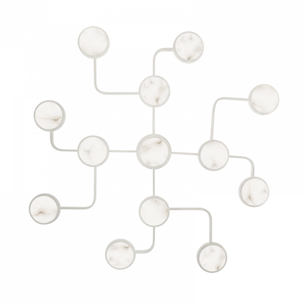 White Alabaster chandelier - Juno Meadow for dining room view 1