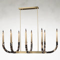 Brass Acrylic chandelier - Riven Stone for dining room view 1