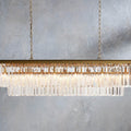 Brass Crystal Tiered chandelier - Maia Wisp for dining room view 1