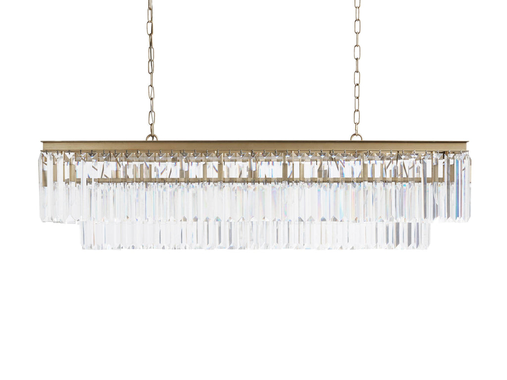 Brass Crystal Tiered chandelier - Maia Wisp for dining room view 5