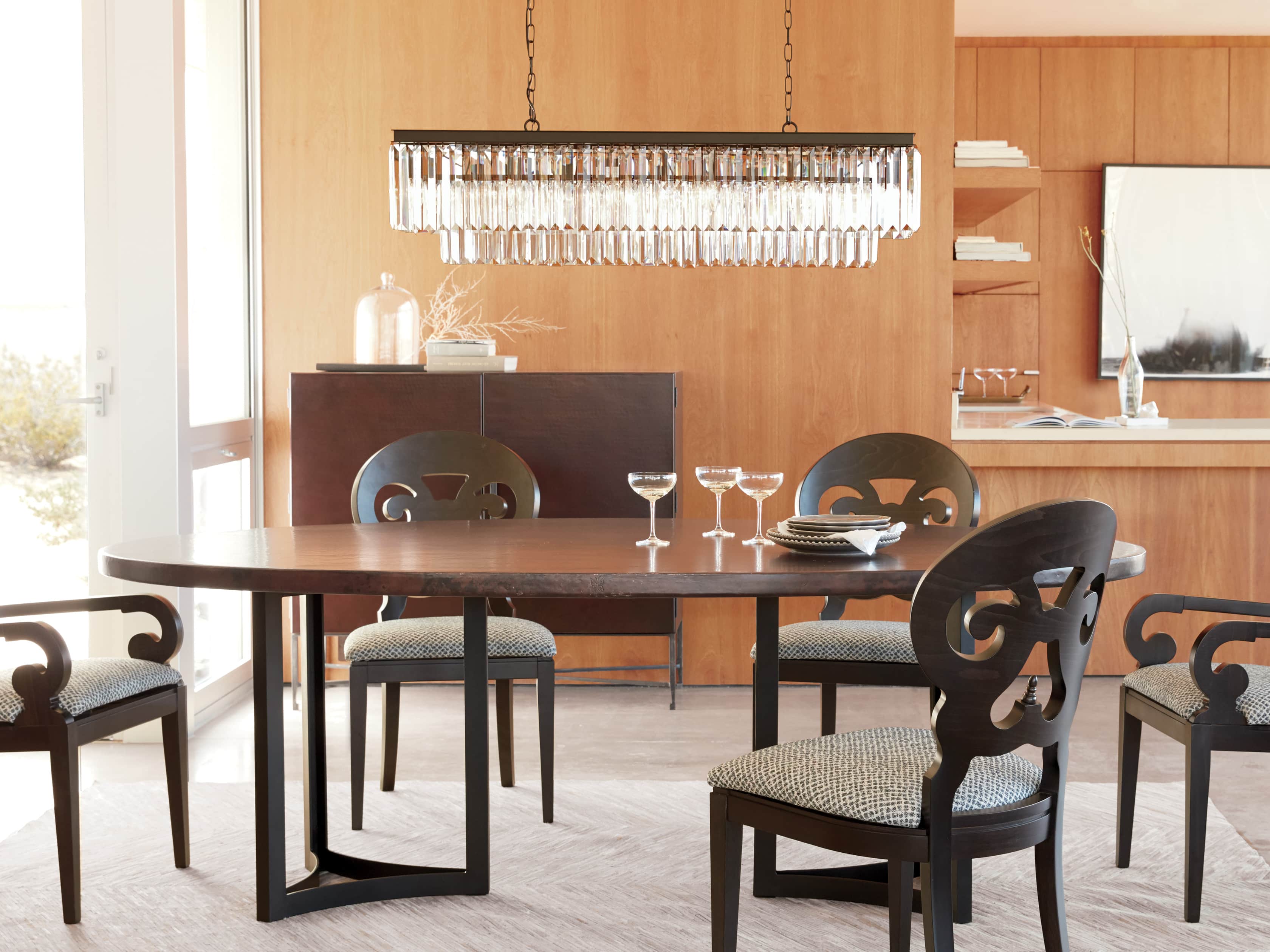 Brass Crystal Tiered chandelier - Maia Wisp for dining room view 7