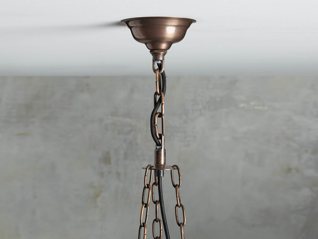 Brass Glass Round chandelier - Celeste Arc for dining room view 6