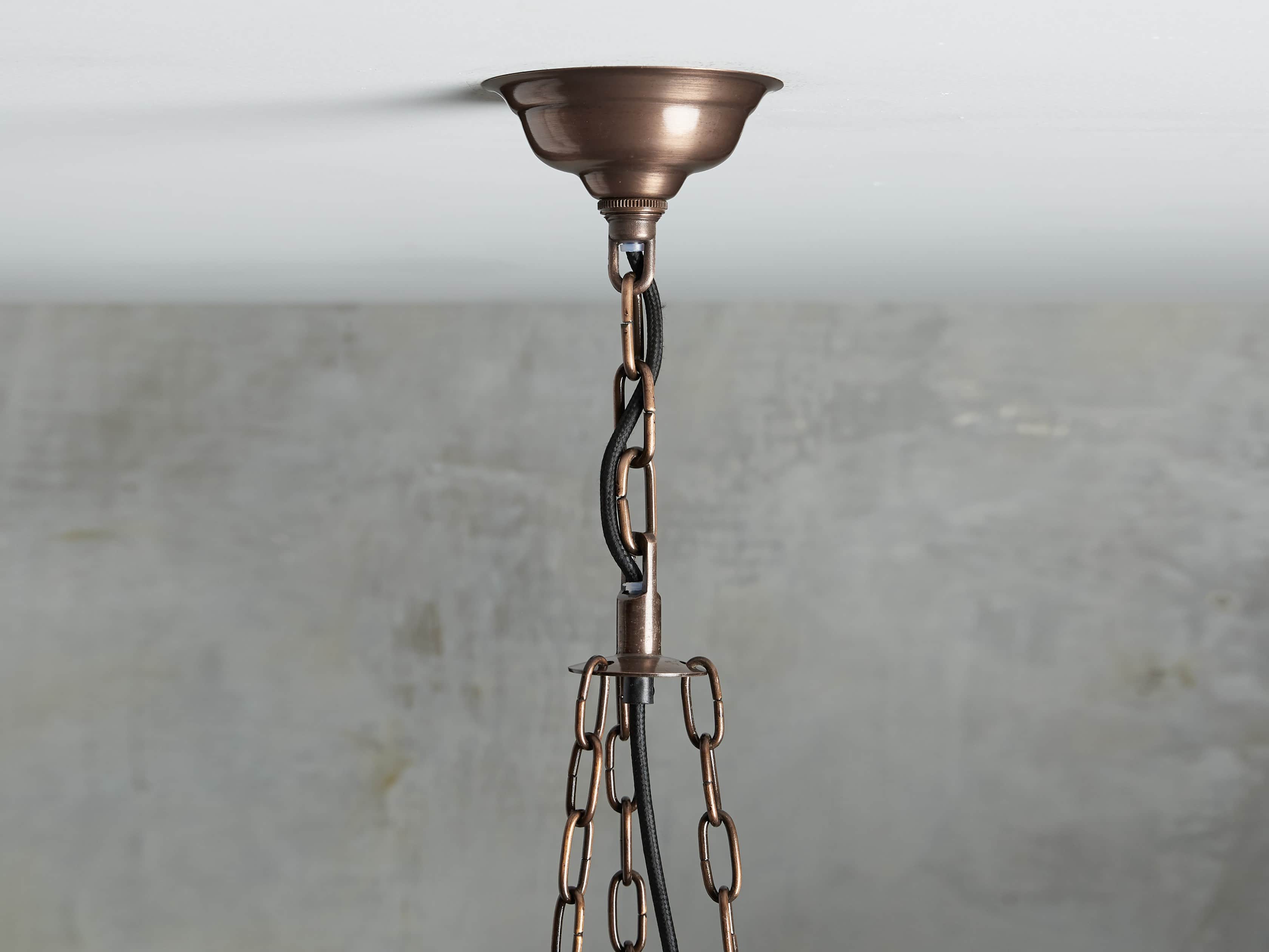 Brass Glass Round chandelier - Celeste Arc for dining room view 6