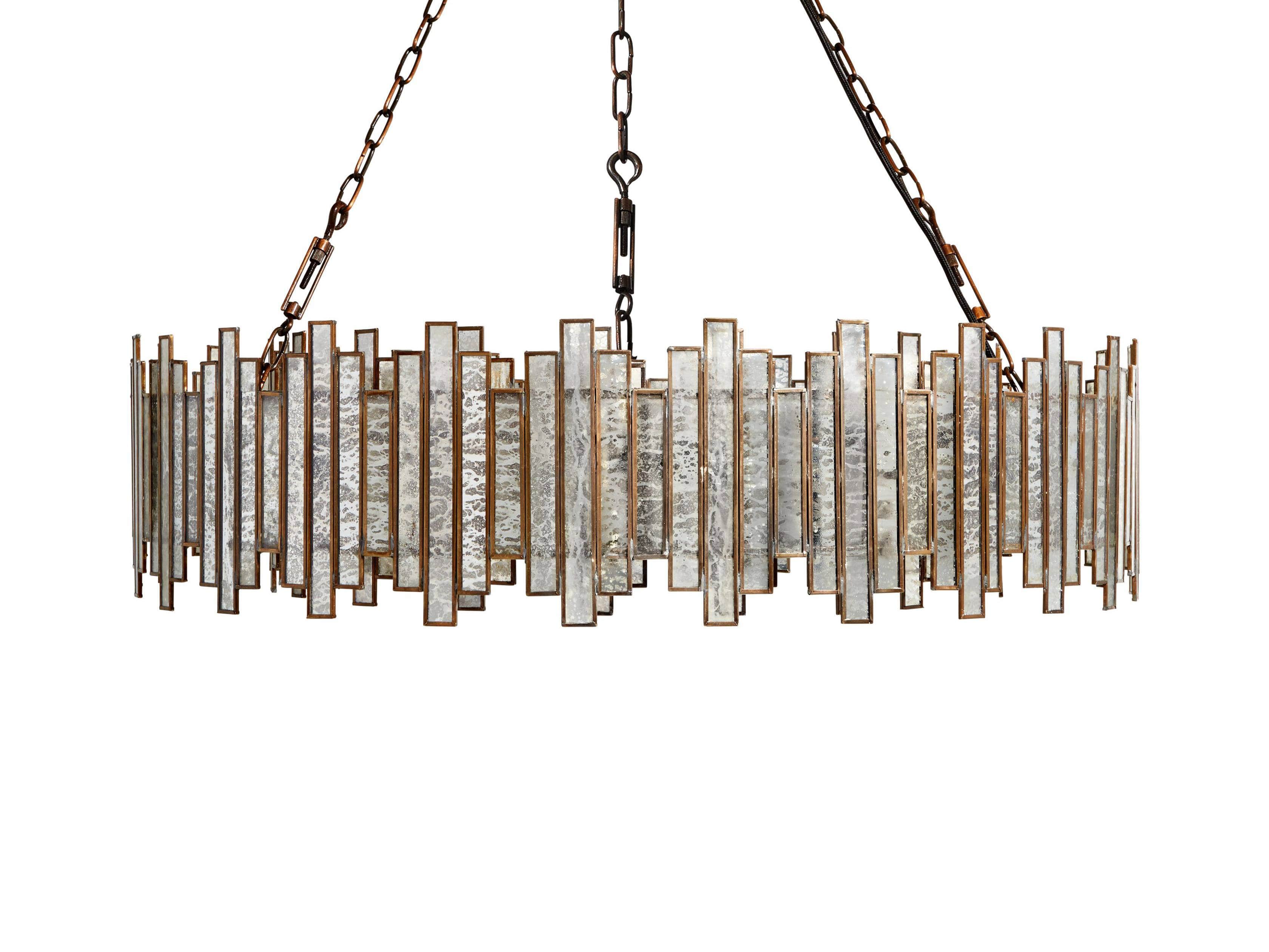 Brass Glass Round chandelier - Celeste Arc for dining room view 7