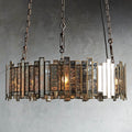 Brass Glass Round chandelier - Celeste Arc for dining room view 1