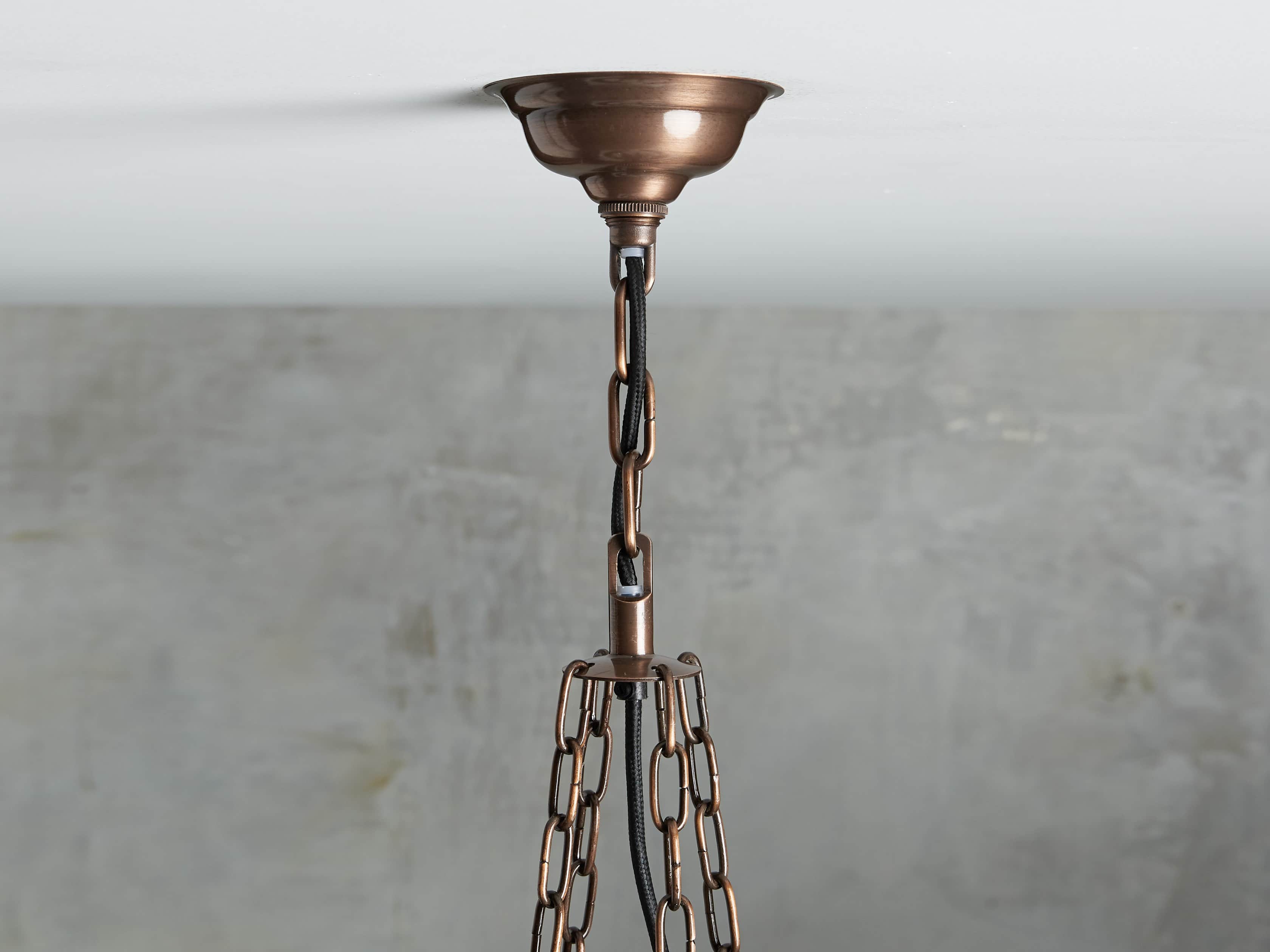 Brass Glass Round chandelier - Celeste Arc for dining room view 10