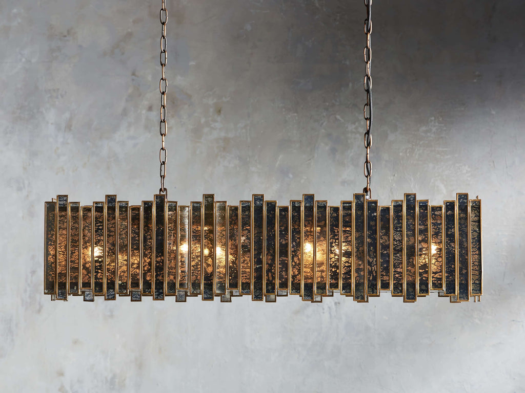 Brass Glass Round chandelier - Hollis Wisp for dining room view 3