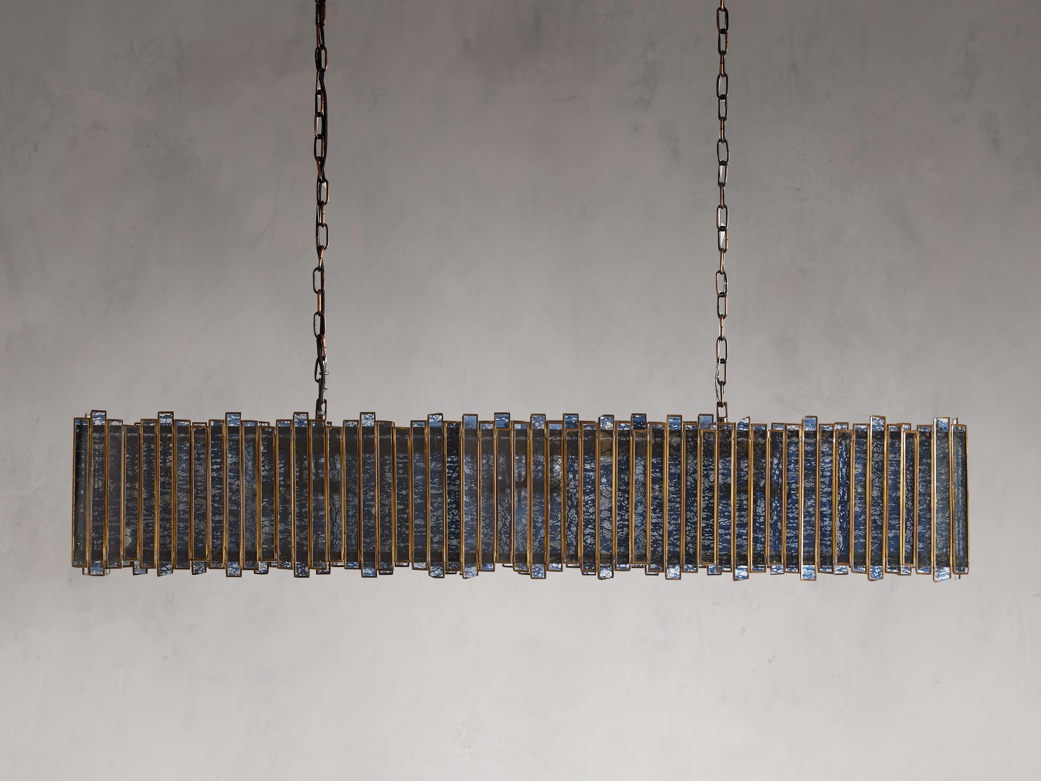 Brass Glass Round chandelier - Hollis Wisp for dining room view 2