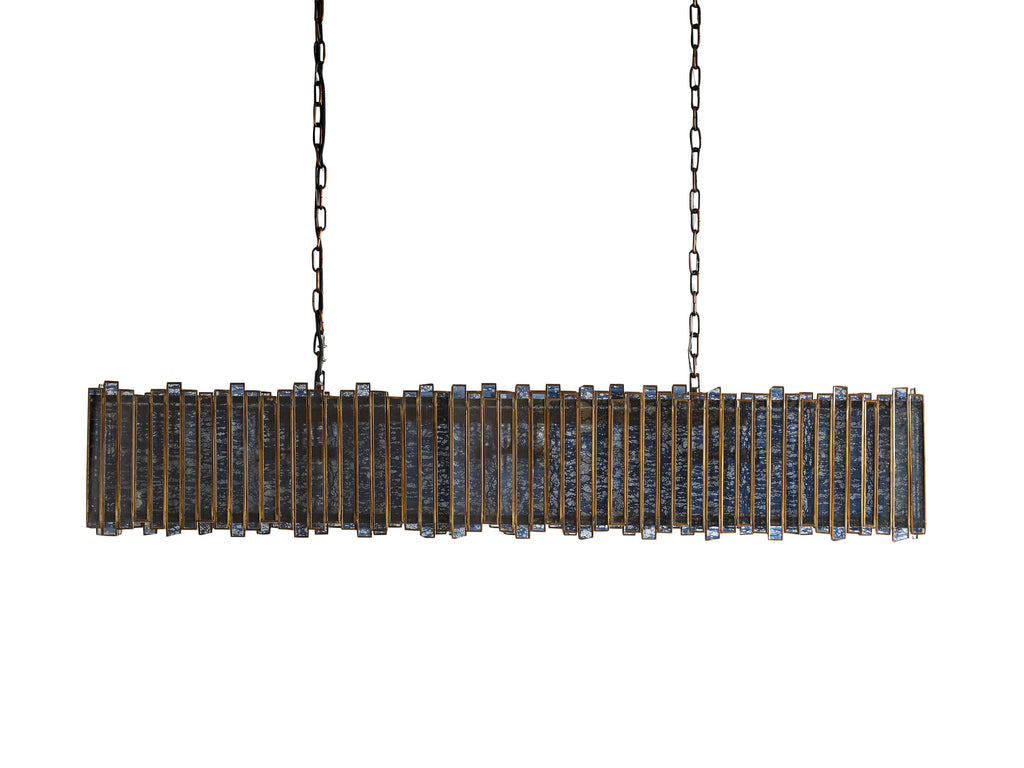 Brass Glass Round chandelier - Hollis Wisp for dining room view 7
