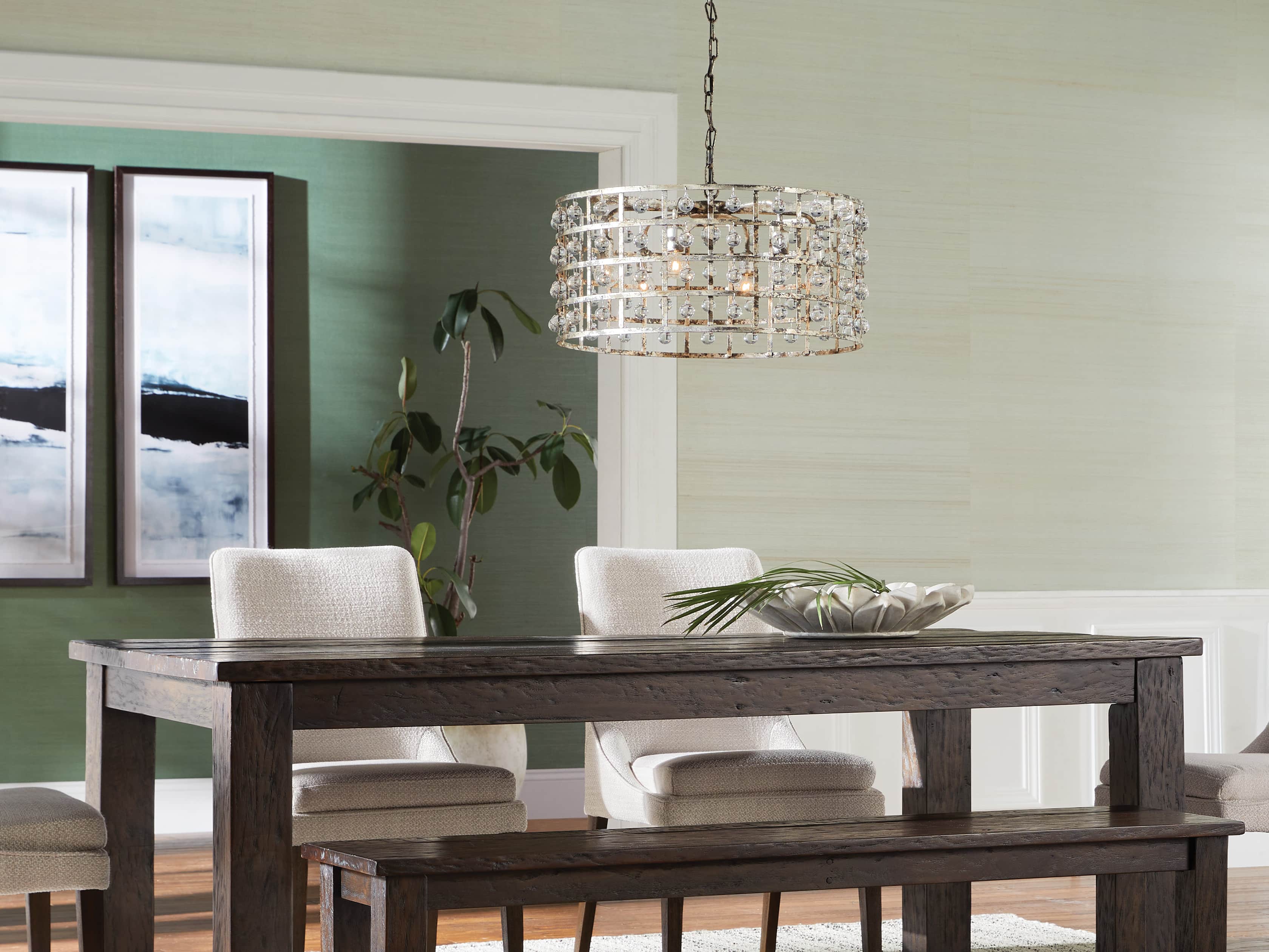 Bronze Crystal Round chandelier - Aster Court for dining room view 12