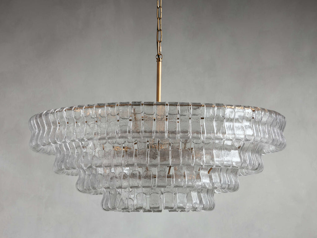 Black Glass Round chandelier - Kora Court for dining room view 8