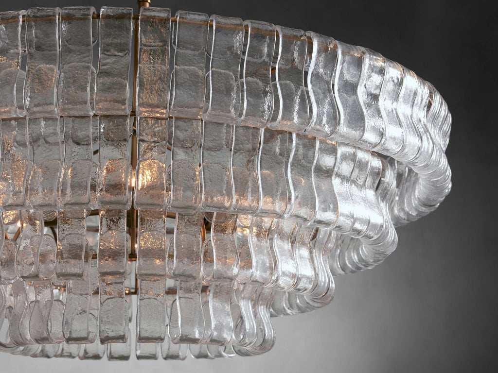 Black Glass Round chandelier - Kora Court for dining room view 9