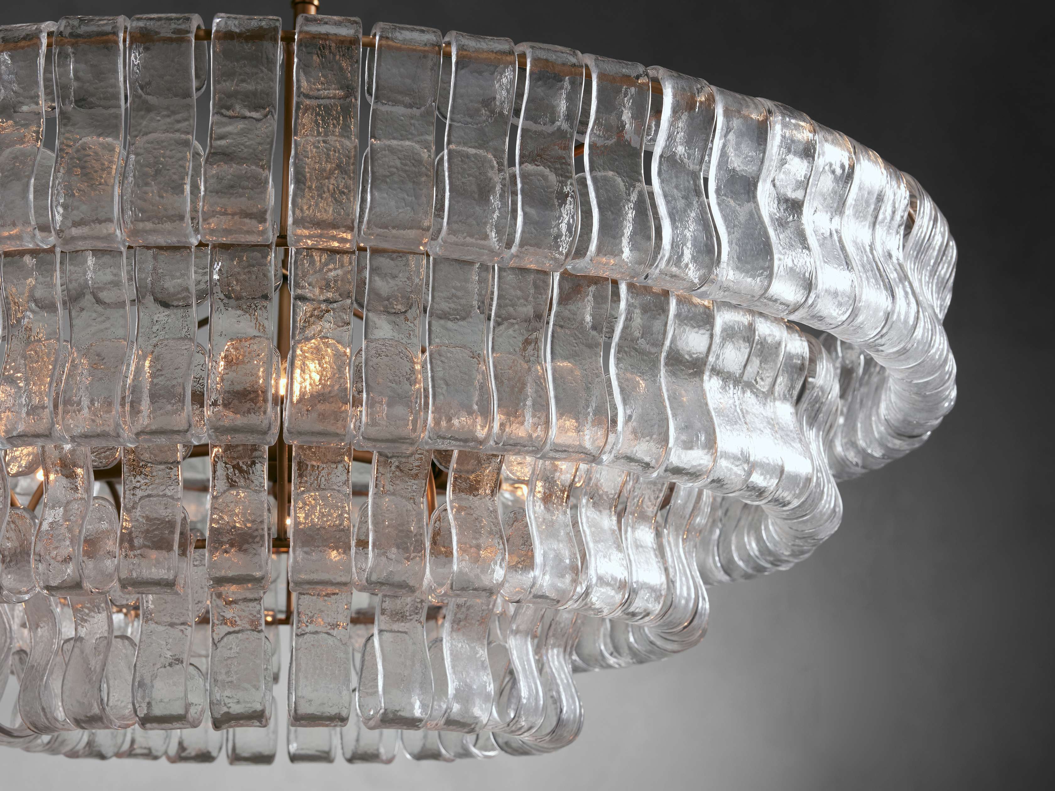 Black Glass Round chandelier - Kora Court for dining room view 9