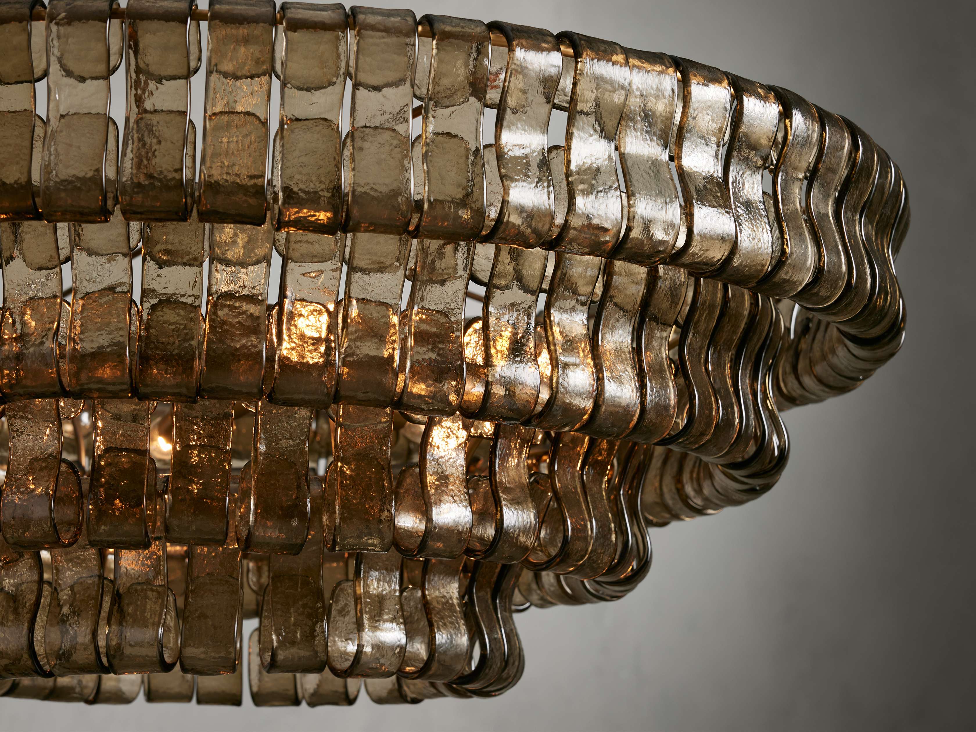 Black Glass Round chandelier - Kora Court for dining room view 2