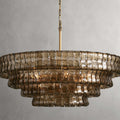 Black Glass Round chandelier - Kora Court for dining room view 1