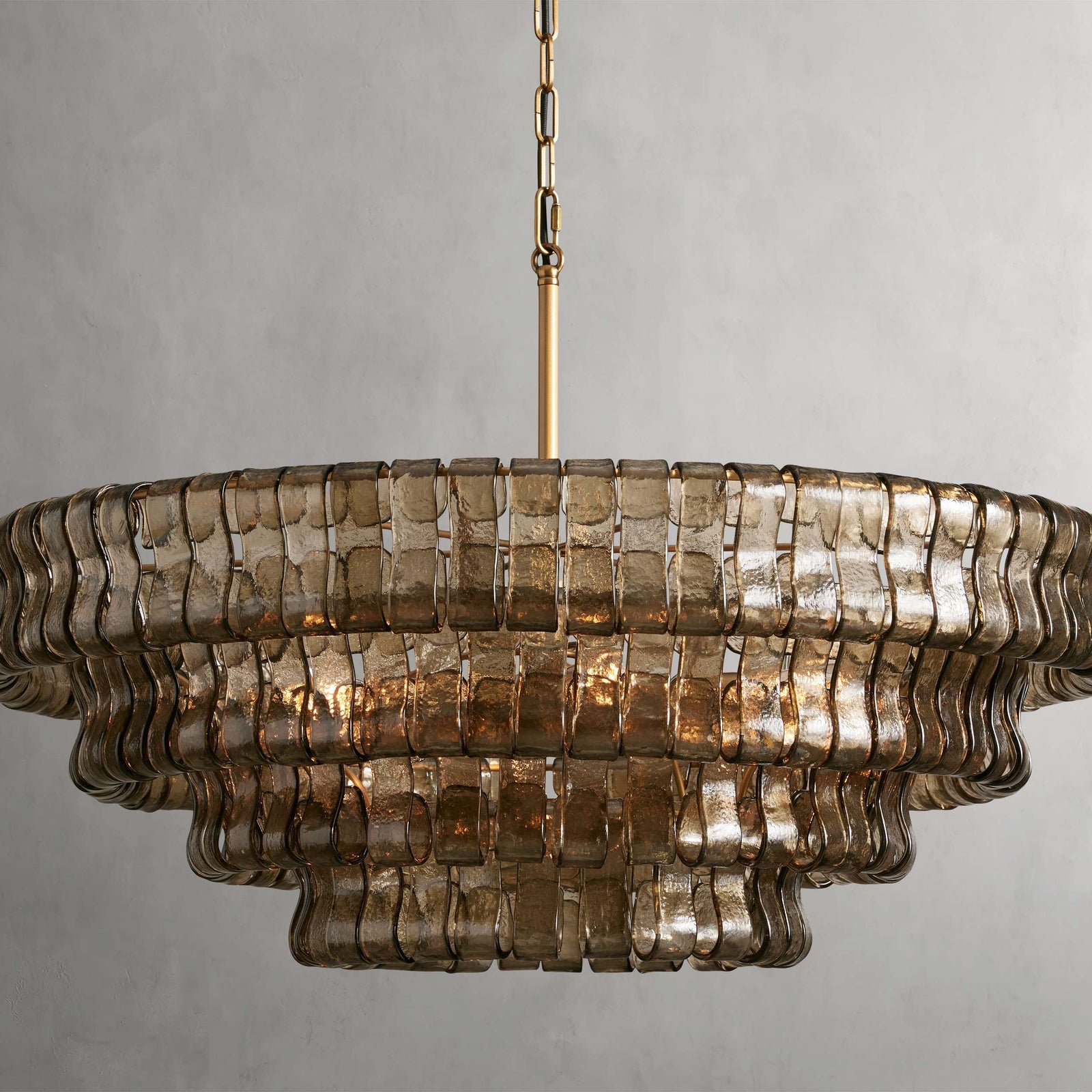 Black Glass Round chandelier - Kora Court for dining room view 1
