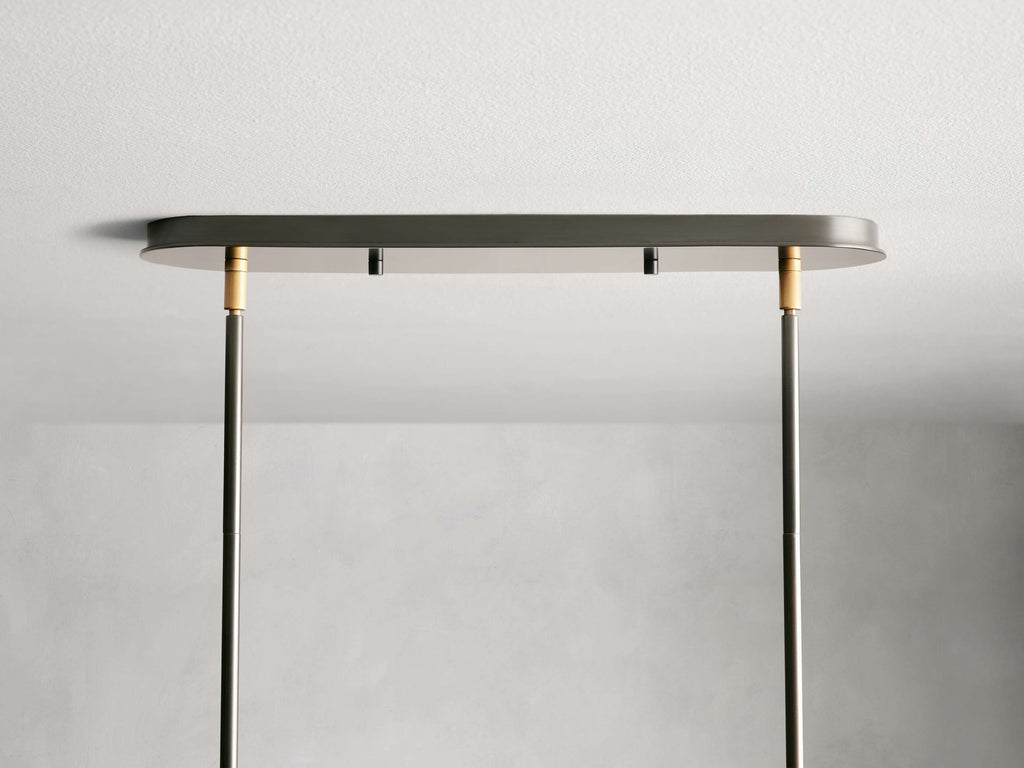 Black Steel Linear chandelier - Zinnia Wisp for dining room view 18