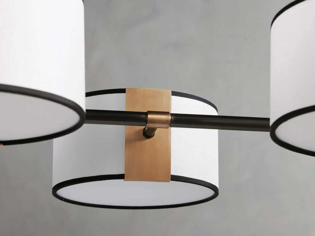 Black Steel Linear chandelier - Zinnia Wisp for dining room view 17