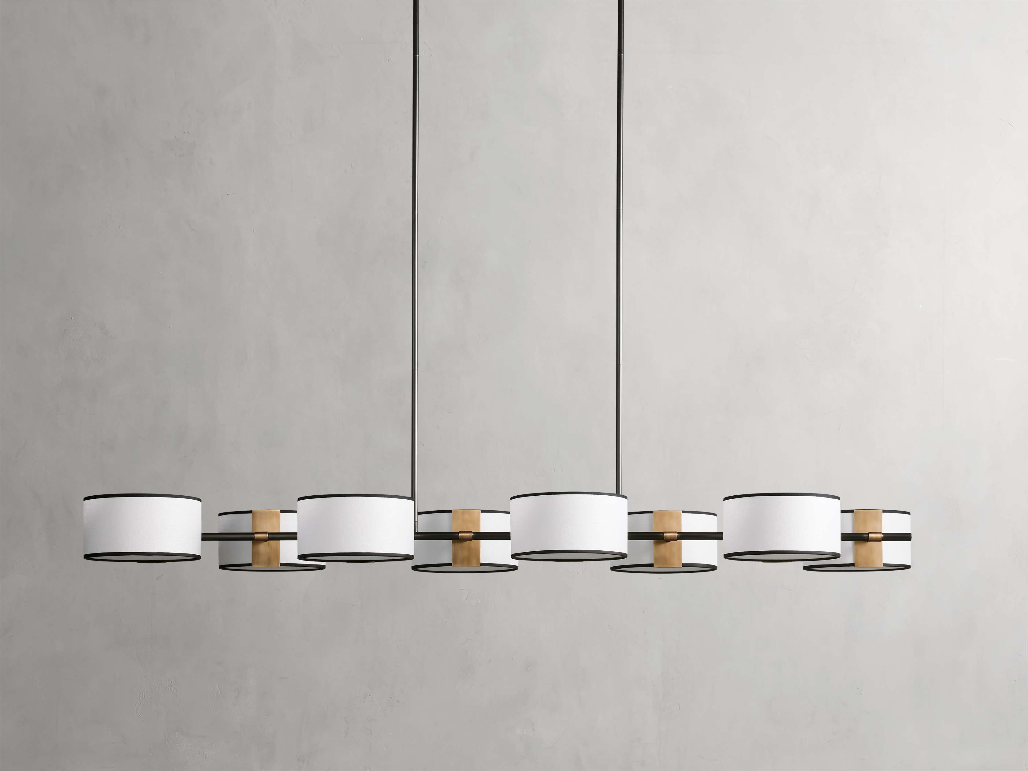 Black Steel Linear chandelier - Zinnia Wisp for dining room view 16