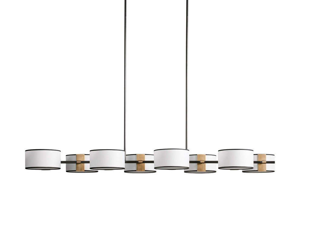 Black Steel Linear chandelier - Zinnia Wisp for dining room view 19