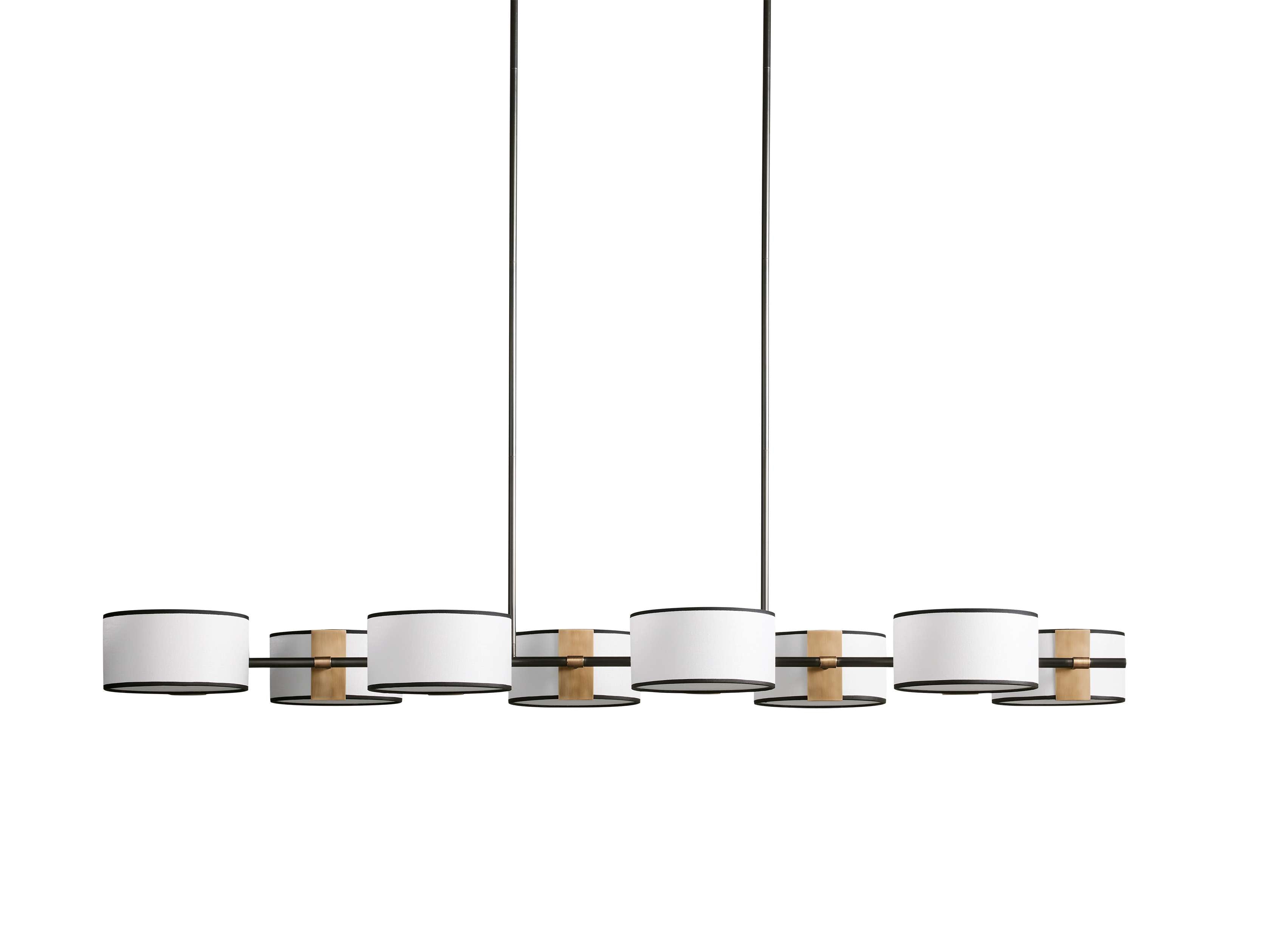 Black Steel Linear chandelier - Zinnia Wisp for dining room view 19