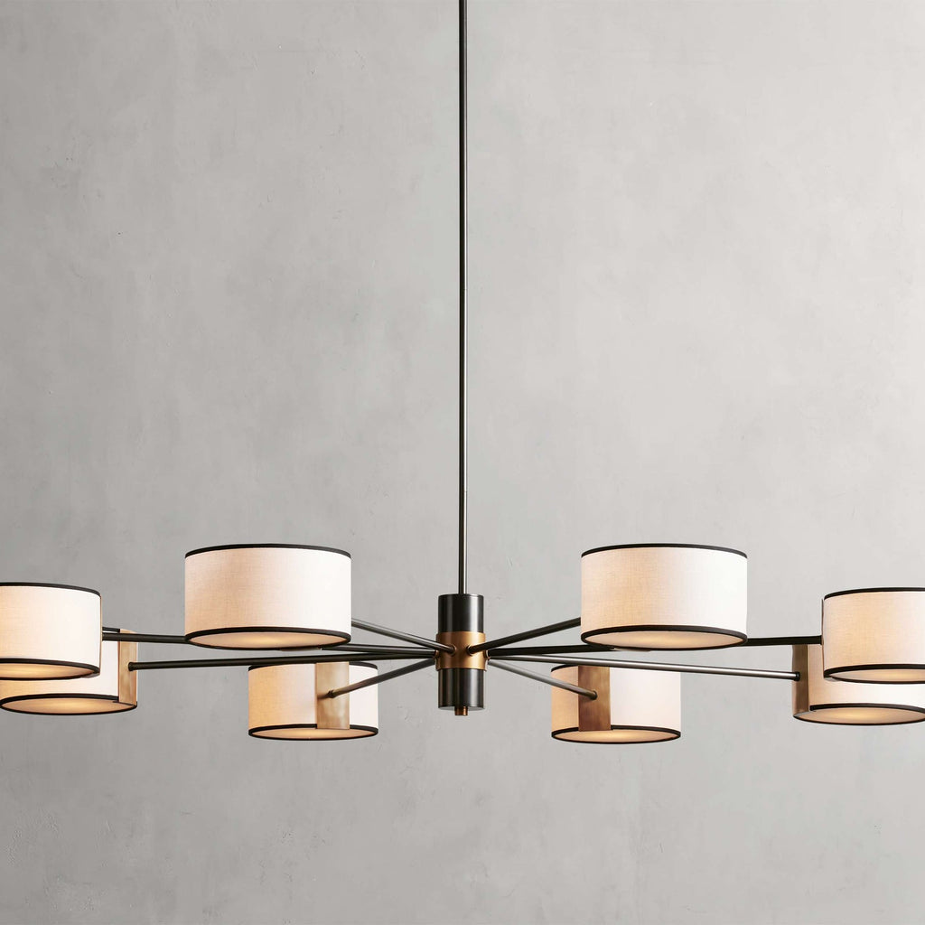 Black Steel Round chandelier - Soren Court for dining room view 1