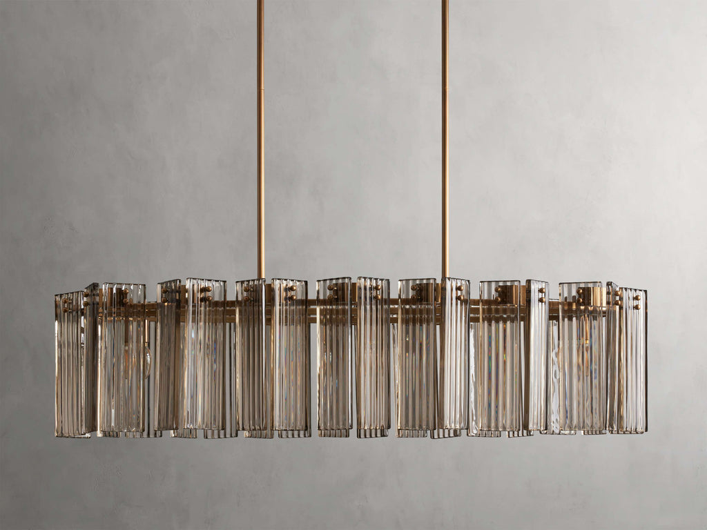 Black Glass Round chandelier - Isla Court for dining room view 36