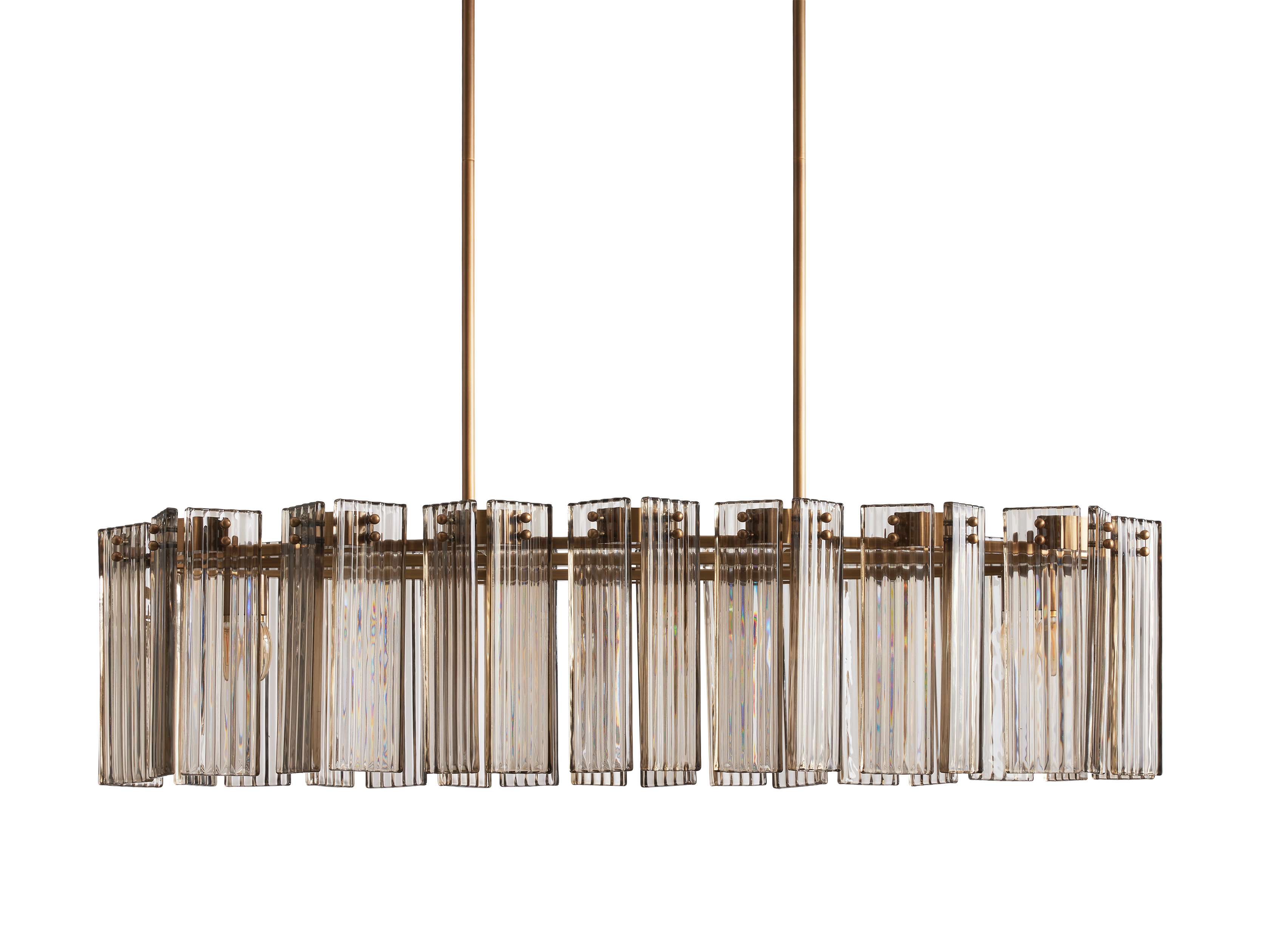 Black Glass Round chandelier - Isla Court for dining room view 39