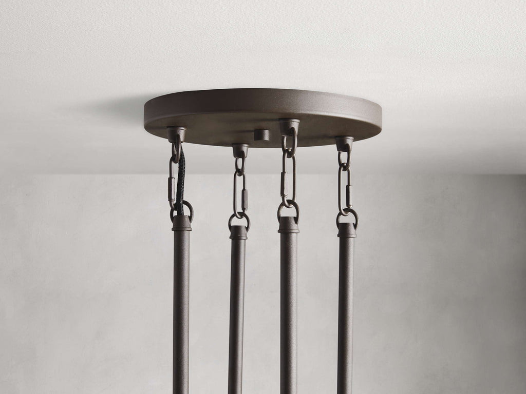 Polished Nickel Glass Round chandelier - Tessa Wisp for dining room view 18