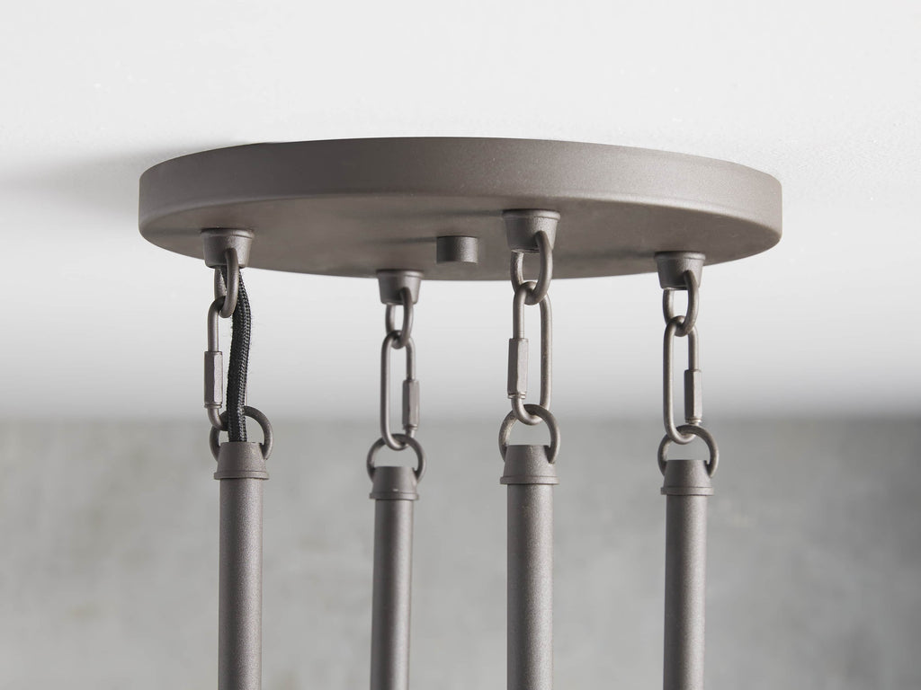 Polished Nickel Glass Round chandelier - Tessa Wisp for dining room view 21