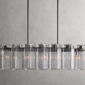 Black Glass Round chandelier - Isla Court for dining room view 1