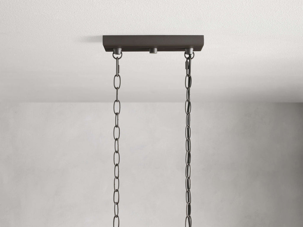 Black Glass Linear chandelier - Kaia Court for dining room view 35