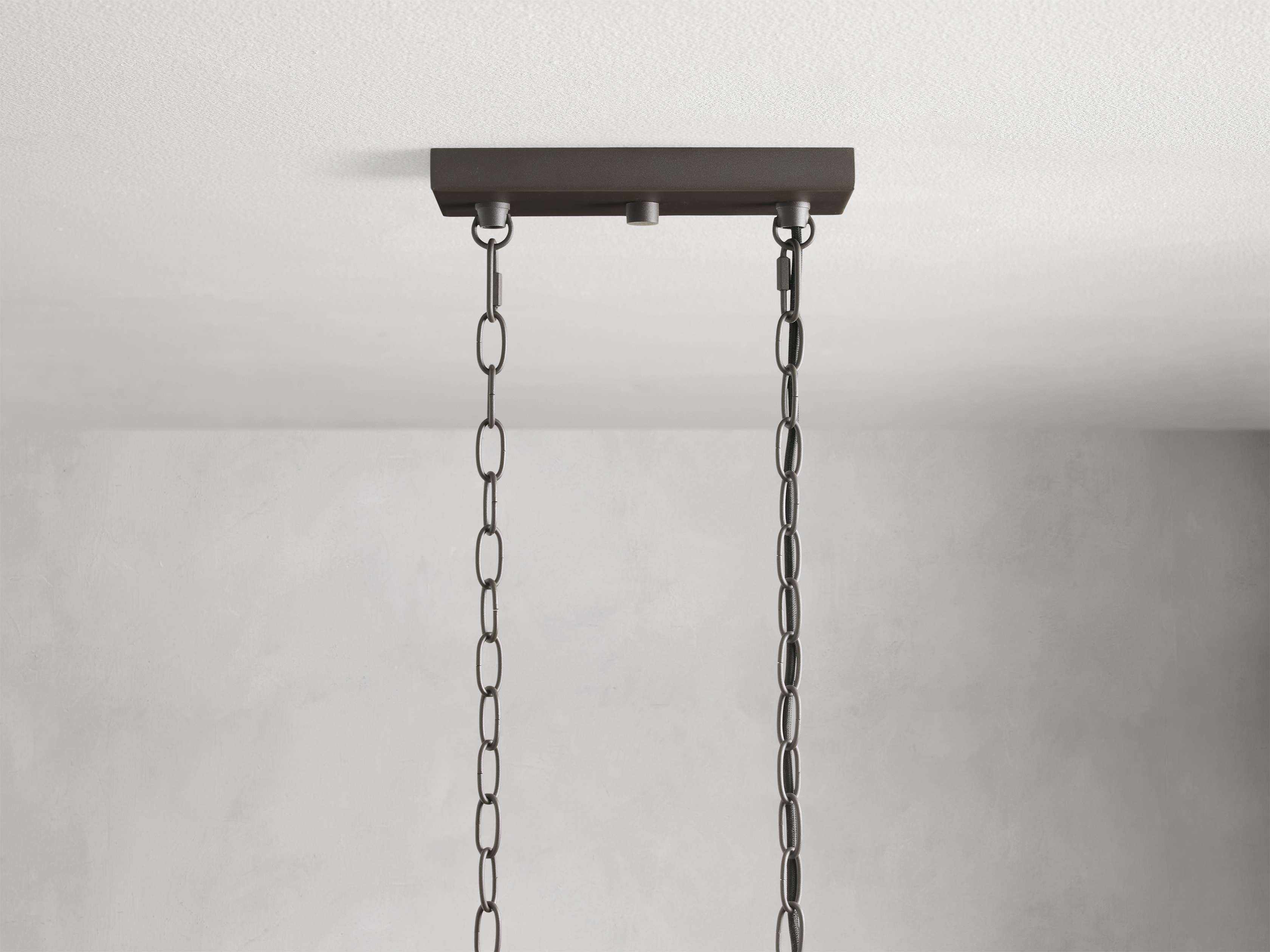 Black Glass Linear chandelier - Kaia Court for dining room view 35