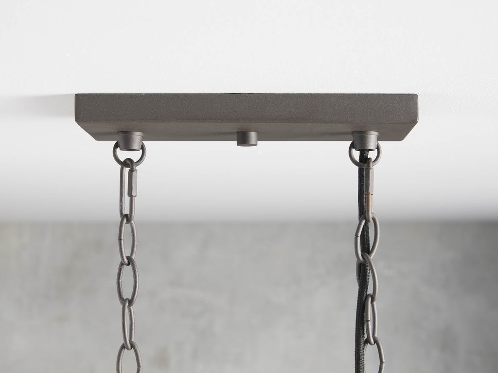 Black Glass Linear chandelier - Kaia Court for dining room view 39