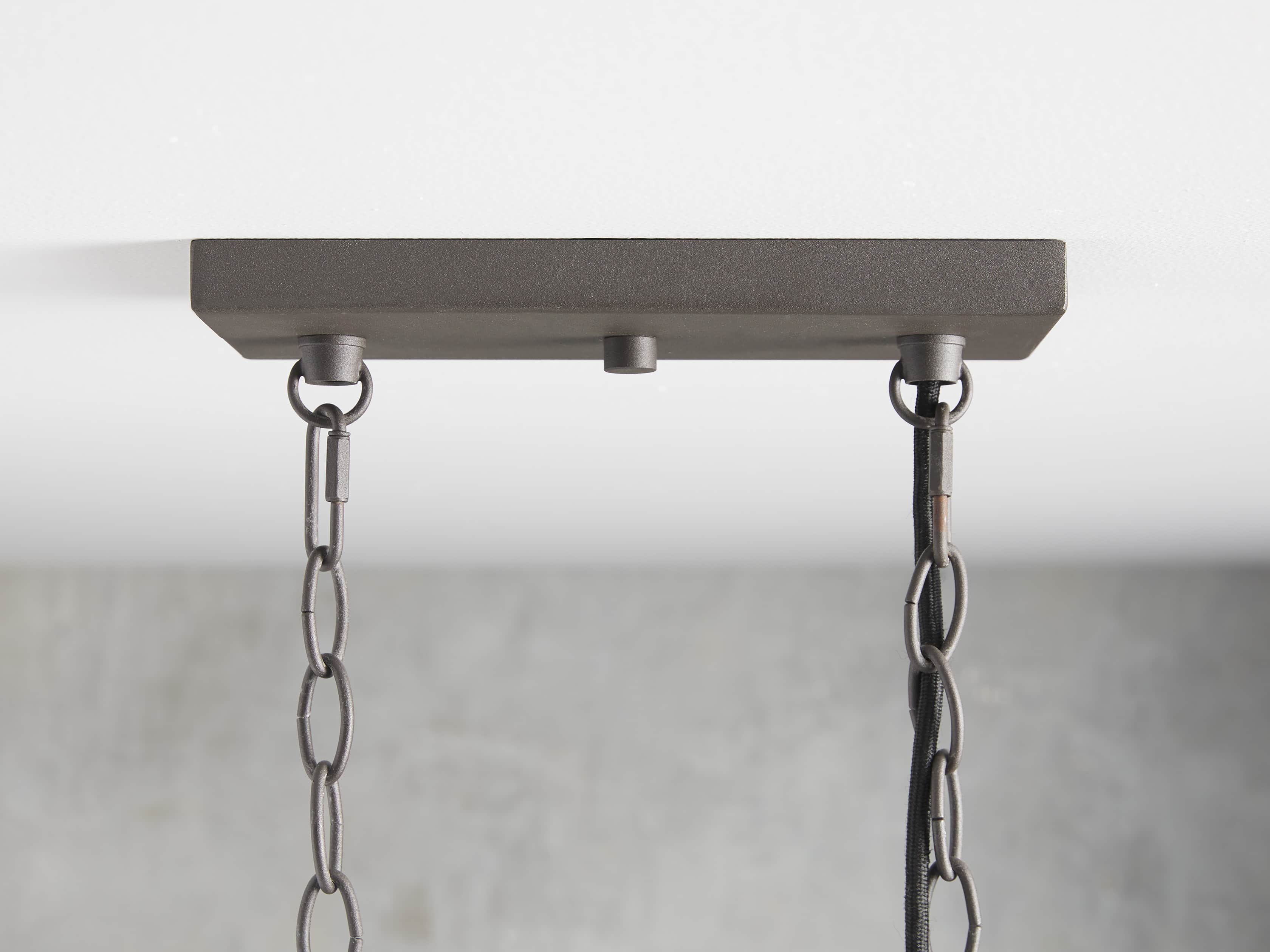 Black Glass Linear chandelier - Kaia Court for dining room view 39