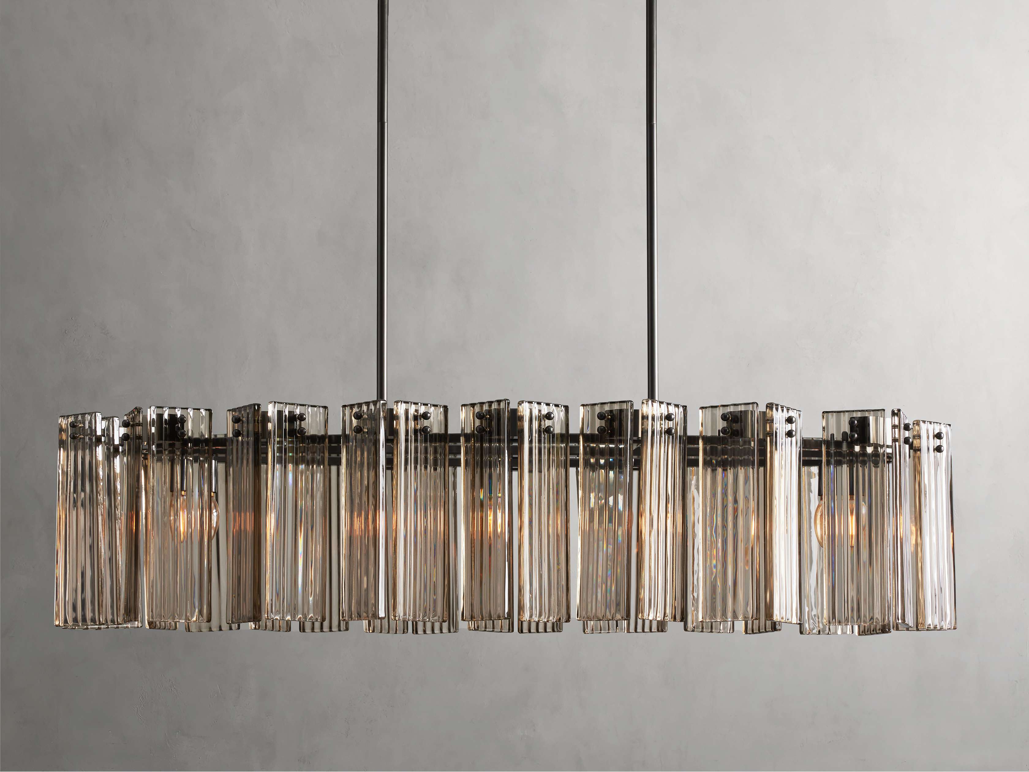 Black Glass Round chandelier - Isla Court for dining room view 34