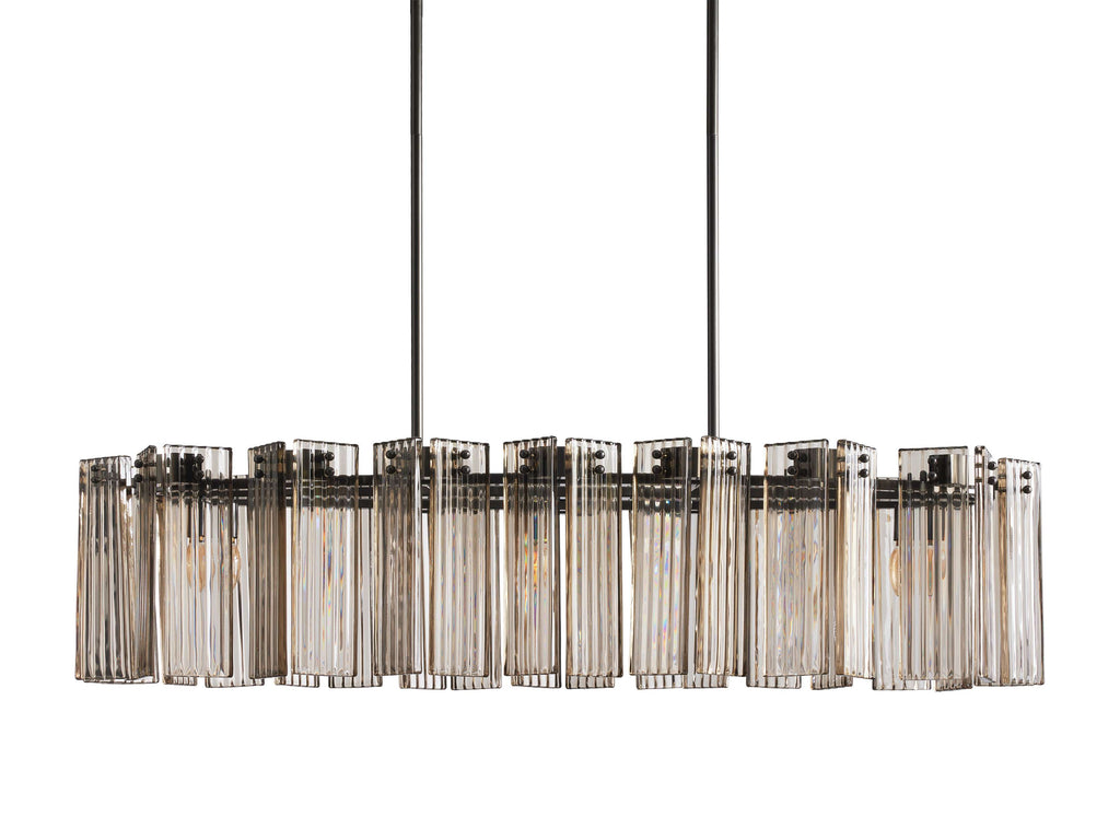 Black Glass Round chandelier - Isla Court for dining room view 19