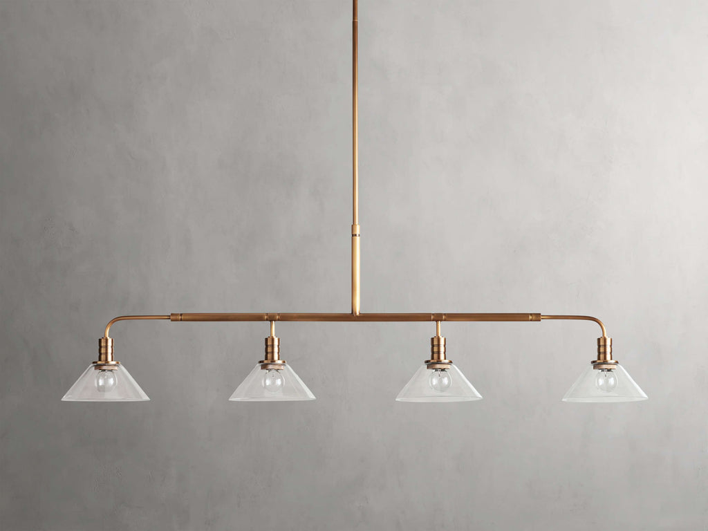 Black Glass Linear chandelier - Kairo Wisp for dining room view 16