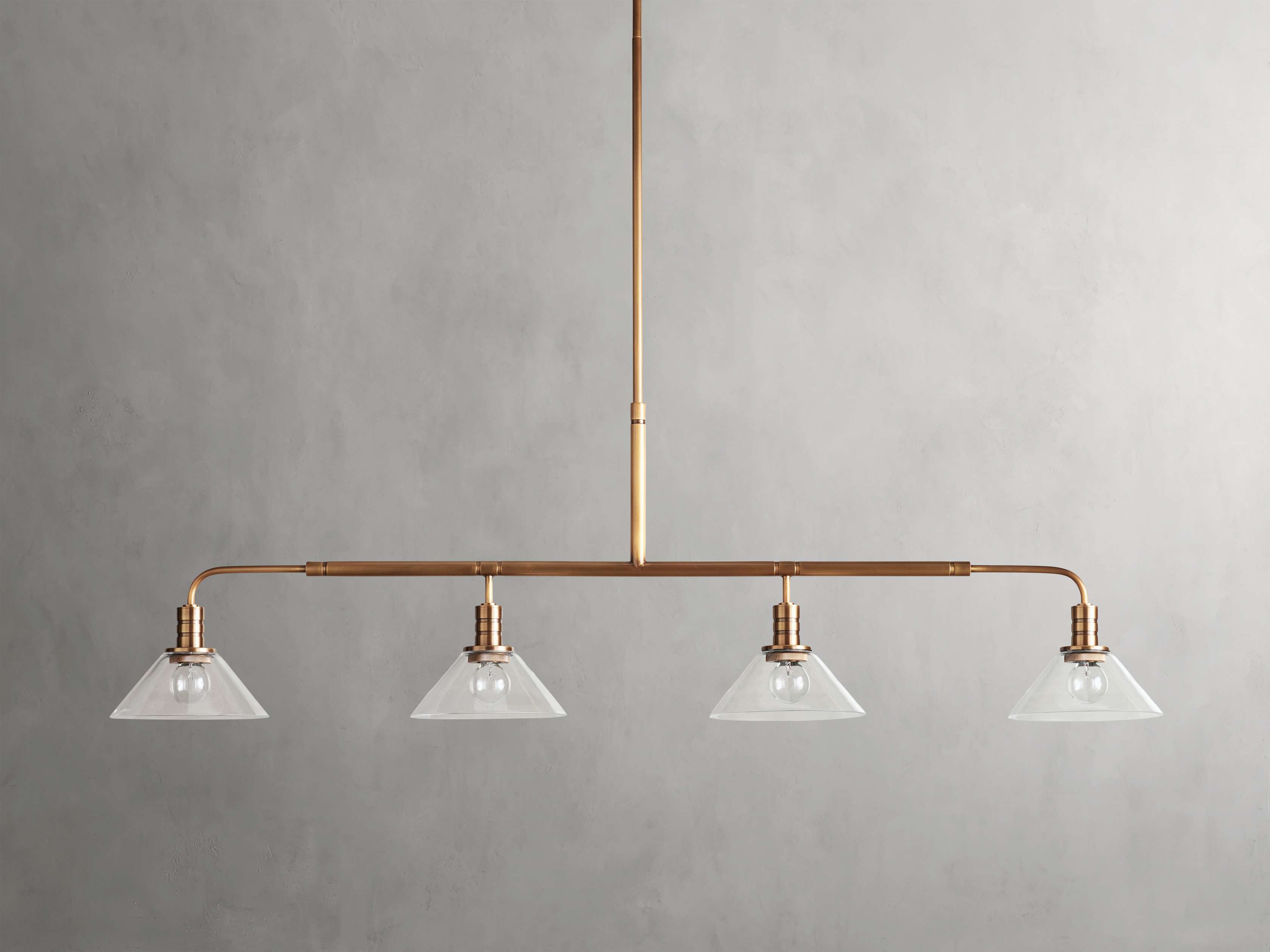 Black Glass Linear chandelier - Kairo Wisp for dining room view 16