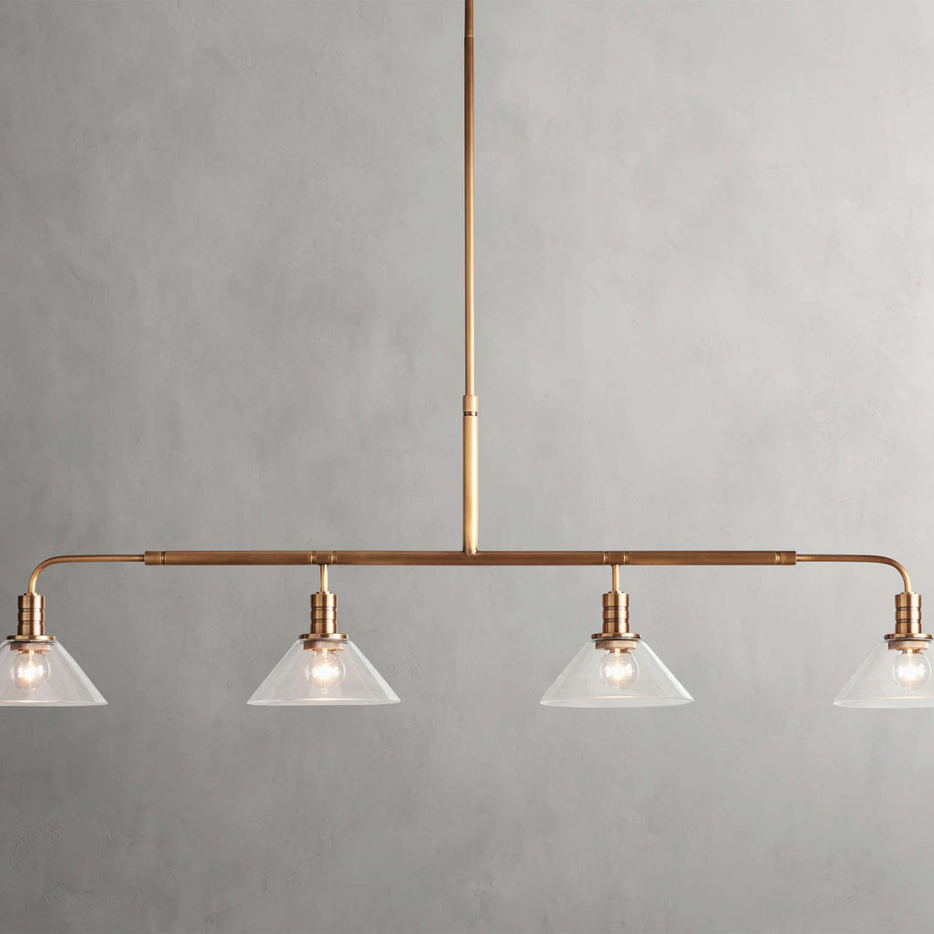 Black Glass Linear chandelier - Kairo Wisp for dining room view 1