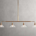 Black Glass Linear chandelier - Kairo Wisp for dining room view 1