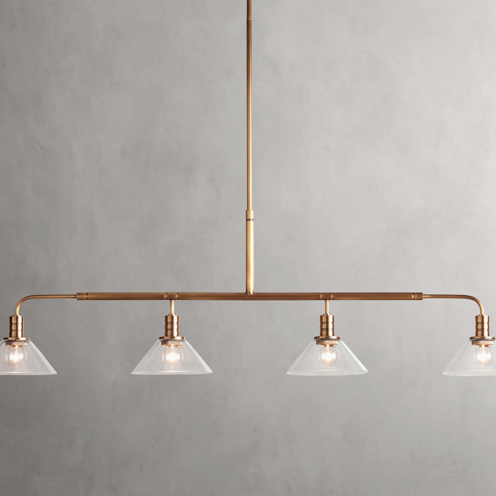 Black Glass Linear chandelier - Kairo Wisp for dining room view 1